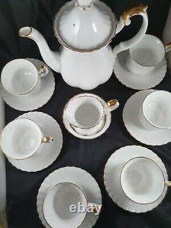 Royal Albert Fine bone china white/with gold rim Val D'or 15 Pieces Coffee Set