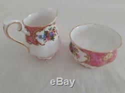 Royal Albert Lady Carlyle 15 piece coffee set vintage 1950's pink floral gold