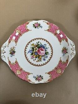 Royal Albert Lady Carlyle Coffee Set x 6 Teapot Milk Jug Cake Plate Vintage Pink