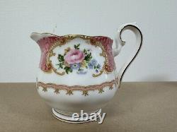 Royal Albert Lady Carlyle Coffee Set x 6 Teapot Milk Jug Cake Plate Vintage Pink