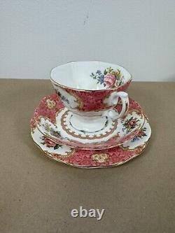 Royal Albert Lady Carlyle Coffee Set x 6 Teapot Milk Jug Cake Plate Vintage Pink