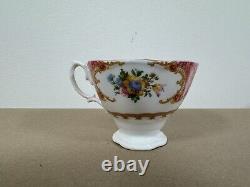Royal Albert Lady Carlyle Coffee Set x 6 Teapot Milk Jug Cake Plate Vintage Pink