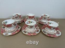 Royal Albert Lady Carlyle Coffee Set x 6 Teapot Milk Jug Cake Plate Vintage Pink