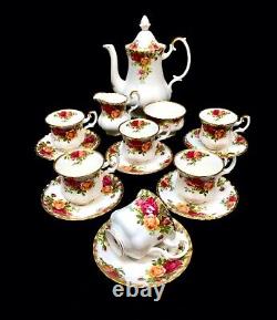 Royal Albert Old Country Roses Coffee Service Set for 6 People / Vintage 1960s