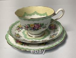 Royal Albert PRUDENCE Green 21 Piece Tea Set Vintage