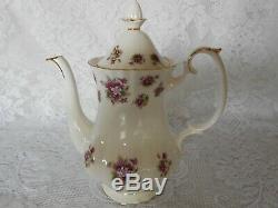 Royal Albert Sweet Violets English Bone China Coffee Set Ex Condition