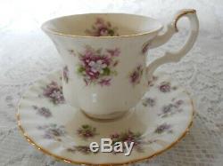 Royal Albert Sweet Violets English Bone China Coffee Set Ex Condition