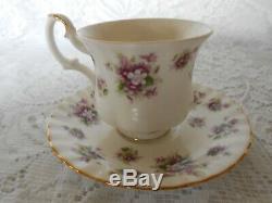 Royal Albert Sweet Violets English Bone China Coffee Set Ex Condition