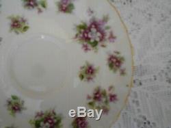 Royal Albert Sweet Violets English Bone China Coffee Set Ex Condition