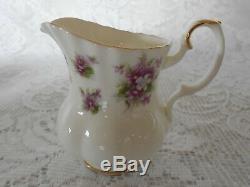 Royal Albert Sweet Violets English Bone China Coffee Set Ex Condition