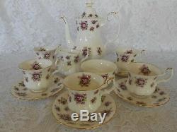 Royal Albert Sweet Violets English Bone China Coffee Set Ex Condition