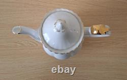 Royal Albert Val Dor Bone China Coffee Set White Gold Trim 15 Pieces Vtg Used