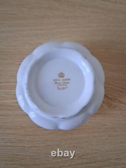 Royal Albert Val Dor Bone China Coffee Set White Gold Trim 15 Pieces Vtg Used