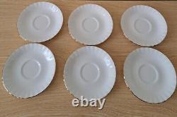 Royal Albert Val Dor Bone China Coffee Set White Gold Trim 15 Pieces Vtg Used