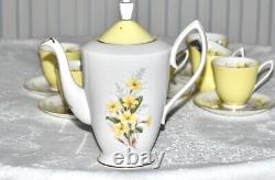 Royal Albert Yellow Coffee Cups Saucers Coffee Pot Vintage bone china