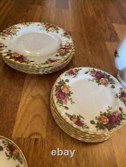 Royal Albert old country roses Set Tea Pot Coffee Plates Vintage China 46 Pieces
