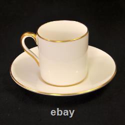 Royal Cauldon Set of 6 Cups & Saucers Coffee Can Shape Gold on White 1950-1962