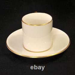 Royal Cauldon Set of 6 Cups & Saucers Coffee Can Shape Gold on White 1950-1962