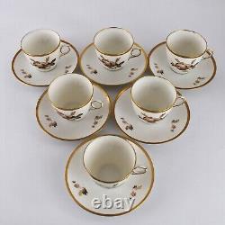 Royal Copenhagen Coffee Service for Six Brown Rose Pattern 688 Complete Vintage