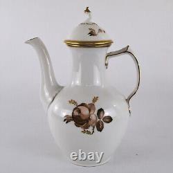 Royal Copenhagen Coffee Service for Six Brown Rose Pattern 688 Complete Vintage