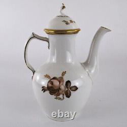 Royal Copenhagen Coffee Service for Six Brown Rose Pattern 688 Complete Vintage