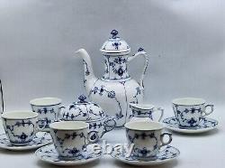 Royal Copenhagen Vintage Blue Fluted Plain Coffee set consisting of a Coffee Pot