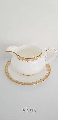 Royal Doulton GOLD LACE Coffee Tea Cups & Saucers Set Of 5