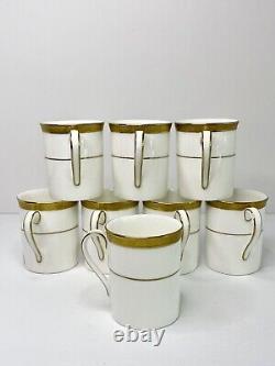 Royal Doulton ROYAL GOLD Demitasse Cup Coffee Tea Set 8 Vintage H4980 NEW w Tags