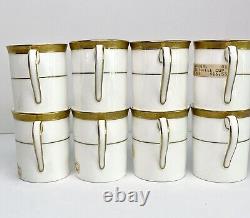 Royal Doulton ROYAL GOLD Demitasse Cup Coffee Tea Set 8 Vintage H4980 NEW w Tags