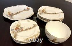 Royal Stafford Bone China Tea Set & Plates (27 Pieces)