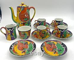 Royal Winton Grimwades Jazz Coffee Set Ca. 1925 Art Deco Vintage Damage