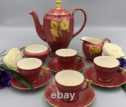 Royal Winton Grimwades Vintage Art Deco Coffee Set Flower Handles