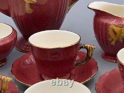 Royal Winton Grimwades Vintage Art Deco Coffee Set Flower Handles