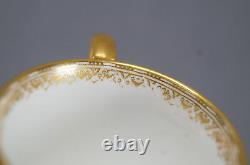 Royal Worcester Hand Painted Phillips Red Gold Floral Demitasse Cup & Saucer B