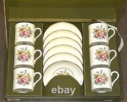 Royal Worcester Vintage Boxed Bournemouth Coffee Set for 6 in Original Box