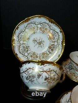 SET/5 Royal Cauldon KINGS'S PLATE GOLD Bone China 2 Tea Coffee Cup & Saucer