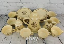 SET FOR 8 VTG Pfaltzgraff Village Coffee/Tea Pot, Sugar Bowl, Creamer, Plates, +