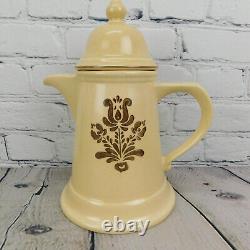 SET FOR 8 VTG Pfaltzgraff Village Coffee/Tea Pot, Sugar Bowl, Creamer, Plates, +