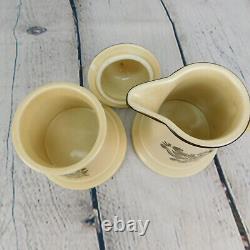 SET FOR 8 VTG Pfaltzgraff Village Coffee/Tea Pot, Sugar Bowl, Creamer, Plates, +