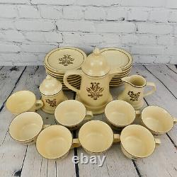 SET FOR 8 VTG Pfaltzgraff Village Coffee/Tea Pot, Sugar Bowl, Creamer, Plates, +