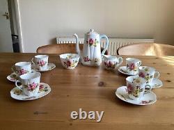 SHELLEY VINTAGE BEGONIA 13427 COFFEE SET BONE CHINA VGC purchased circa 1946