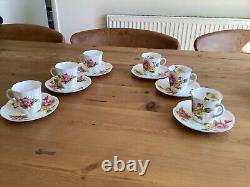 SHELLEY VINTAGE BEGONIA 13427 COFFEE SET BONE CHINA VGC purchased circa 1946