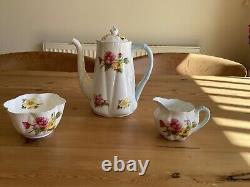 SHELLEY VINTAGE BEGONIA 13427 COFFEE SET BONE CHINA VGC purchased circa 1946