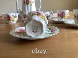 SHELLEY VINTAGE BEGONIA 13427 COFFEE SET BONE CHINA VGC purchased circa 1946