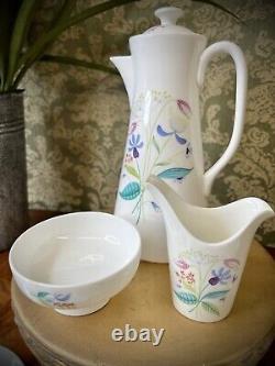STIG LINDBERG PORCELAIN Coffee 9pc (plus lid) Set Vintage