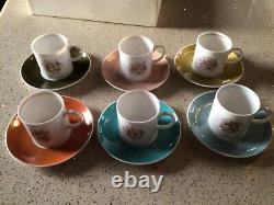 SUSIE COOPER VINTAGE 6 coffee cups and saucers Musical Instruments Design RARE