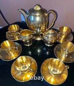 Set (17pcs) Carlton Ware Bone China Tea Coffee Set For Six Gold Lustre Vintage