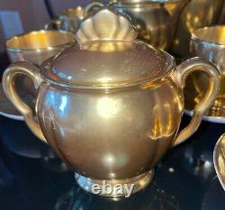 Set (17pcs) Carlton Ware Bone China Tea Coffee Set For Six Gold Lustre Vintage