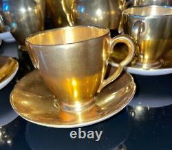 Set (17pcs) Carlton Ware Bone China Tea Coffee Set For Six Gold Lustre Vintage