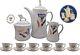 Set Of 15 Pcs Happy King Vintage Porcelain Coffee Set Collection Gift Original